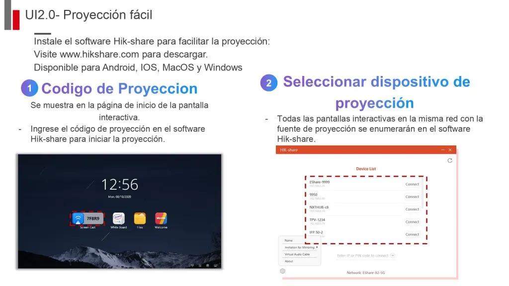 Característica 11 de las pantallas interactivas Hikvision