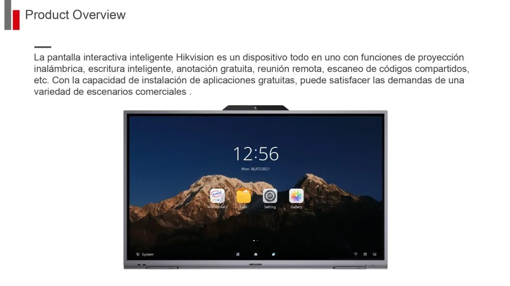 Característica 2 de las pantallas interactivas Hikvision