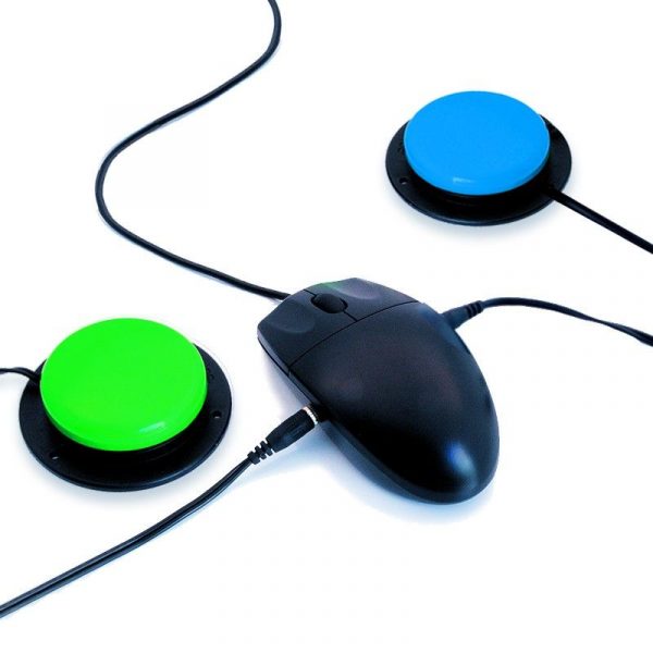 Mouse con 2 botones adaptados