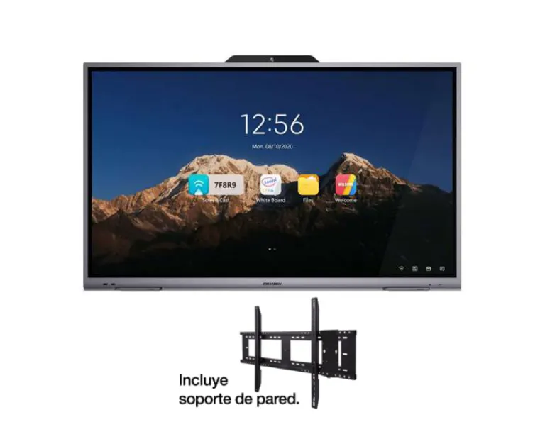 Pantalla interactiva Hikvision 4K de 65 pulgadas con soporte de pared