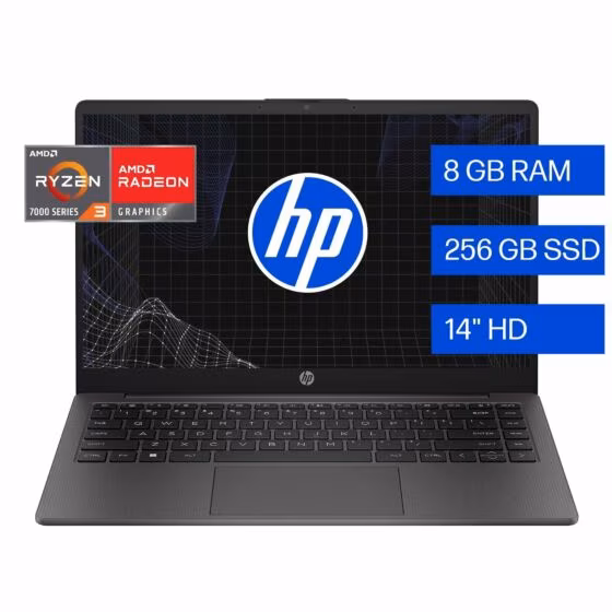 Notebook HP 245 G10 de 14", AMD Ryzen™ 3, 8 GB RAM, 256 GB SSD, Windows 11 Home - Imagen 2